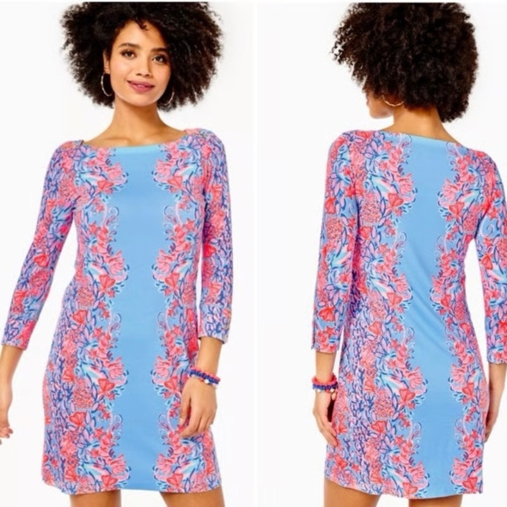 Lilly Pulitzer Sophie Dress In Blue Peri Shrimply The Best
